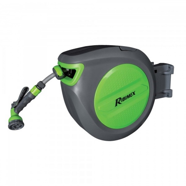 Furtun de gradina retractabil RIBIMEX, suport automat de infasurare