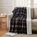 Pătură în carouri, 200 x 150 cm, albastră
