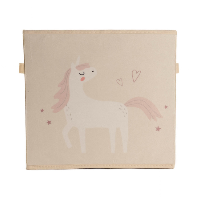 Cutie textila pentru jucarii Unicorn, 32 x 32 x 30 cm
