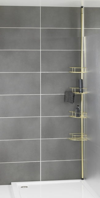 Raft telescopic pentru duș DOLCEDO, 4 niveluri, WENKO, maro