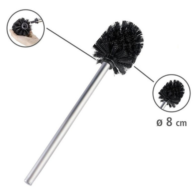 Suport pentru hârtie igienică și perie de toaletă, RIVALTA - 3 în 1, WENKO, argintiu mat.