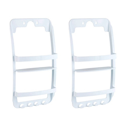 Un set de două rafturi de baie universale pentru montare pe o cabină sau ușă de baie, WENKO