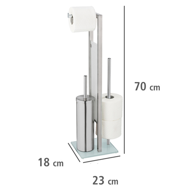 Suport pentru hartie igenica si perie WC RIVALTA, 3in1, WENKO