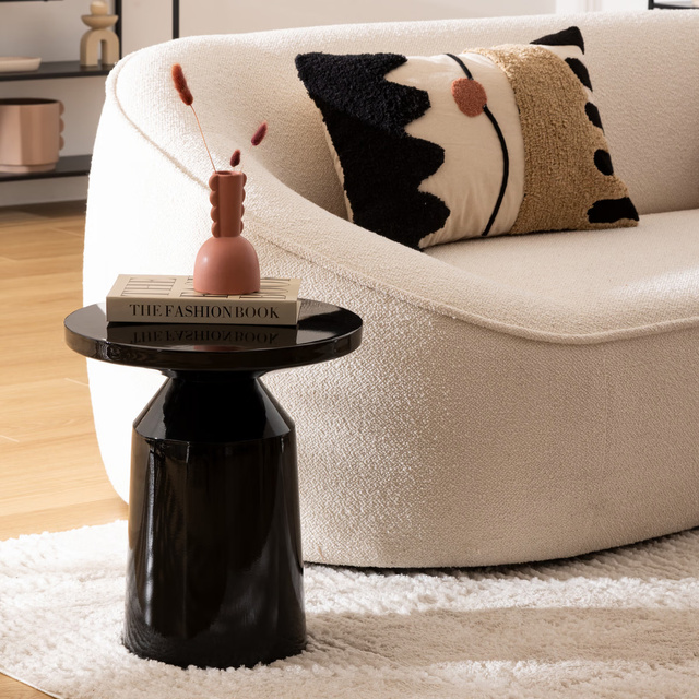 Măsuță laterală Sita neagră totem metalic