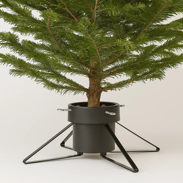 Suport metalic pentru brad cu recipient pentru apă de 2 L