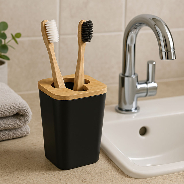 Pahar pentru periute de dinti din bambus