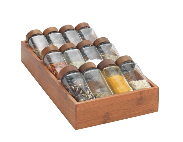 Organizator cu compartimente pentru condimente MARTI, bambus
