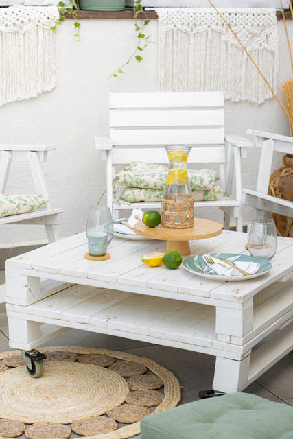 Pahare din ceramică cu suporturi de bambus, 4 buc, 130 ml