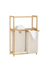 Raft din bambus cu coș pentru rufe TIDY BOX, 72 x 33 x 109 cm