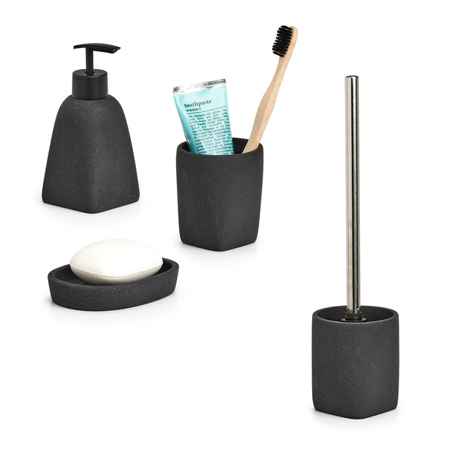 Pahar pentru periuta de dinti din polirasina DARK STONE, Ø7,7 x 8,8 cm