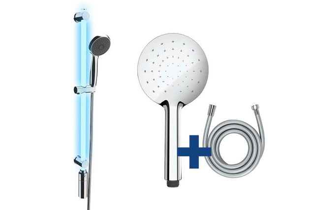 Suport dus LED cu dus de mana, 12 culori, set, WENKO