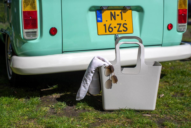 Geantă multifuncțională pentru cumpărături, plajă TASCHE XL, KOZIOL, nisip de deșert natural