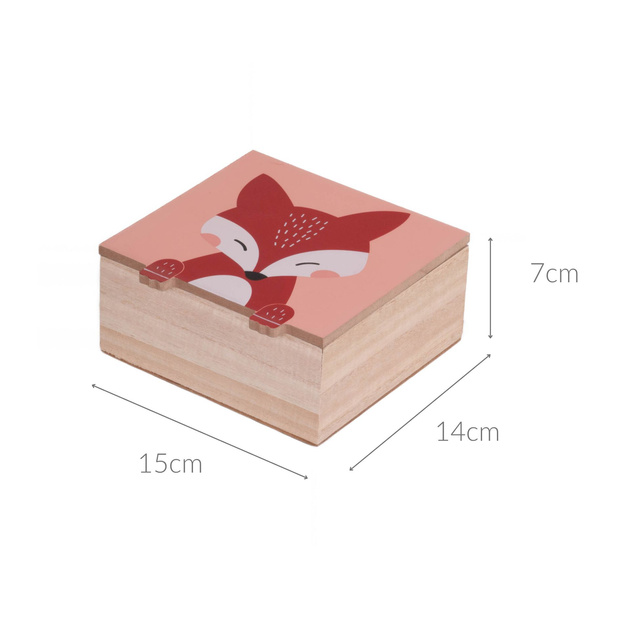 Cufărul pentru comorile copiilor Animăluțe cu lăbuțe, 15 x 15 x 7 cm