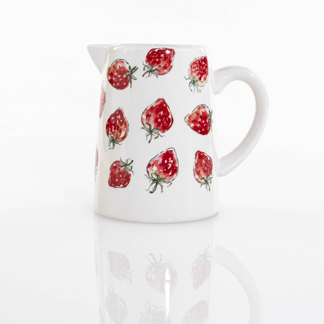Carafa ceramica Strawberry, cu model capsuni, 500 ml