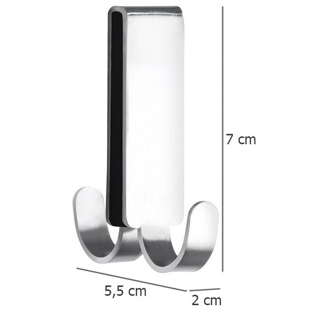 Cârlig pentru prosop VIESTE, suport dublu pentru montare pe ușa dușului - WENKO