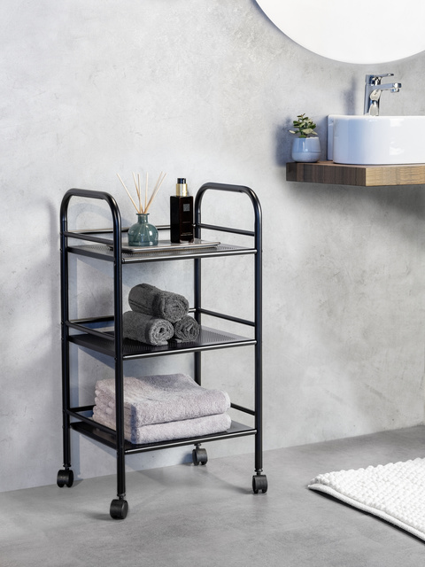 Stand metalic pentru baie, 3 nivele pe roti