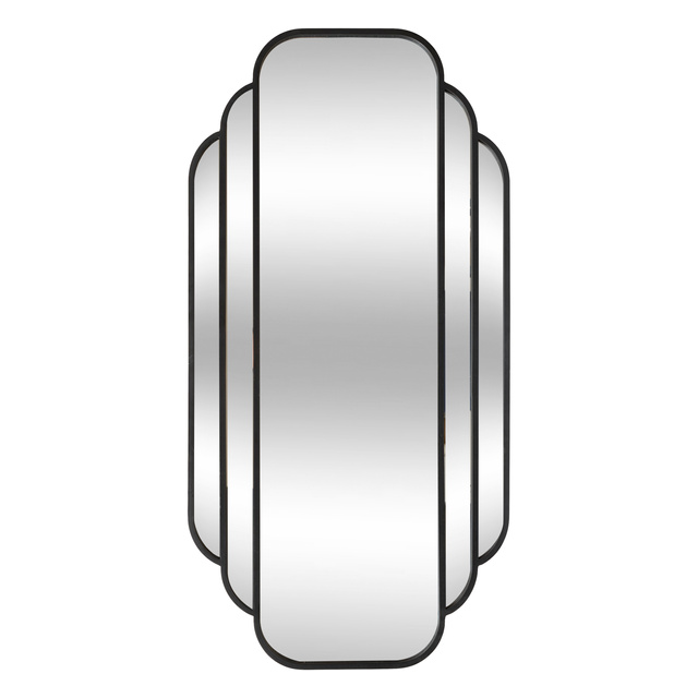 Oglindă suspendată mare art deco BENEDITA, cadru metalic, 50,5 x 100,3 cm