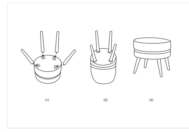 Taburet din catifea moale cu decor auriu, 35 x 40,5 cm
