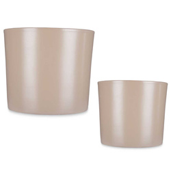 Ghivece de flori ceramice MINIMAL, 2 bucati, Ø 22 cm si Ø 27 cm