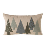 Pernă decorativă cu brăduți din material boucle MALI, 30 x 50 cm