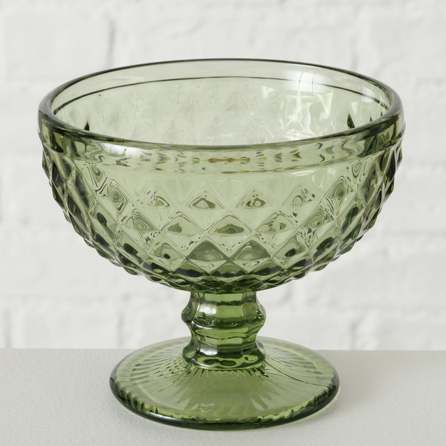 Pahar pentru inghetata din sticla, verde, 250 ml