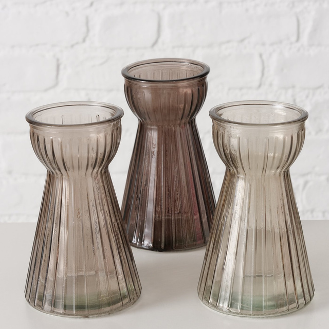 Vaza din sticla
Hyacintha,
sticla canelata,
15 cm, maro inchis