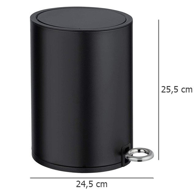 Cos pentru baie cu pedala MONZA, negru, Wenko