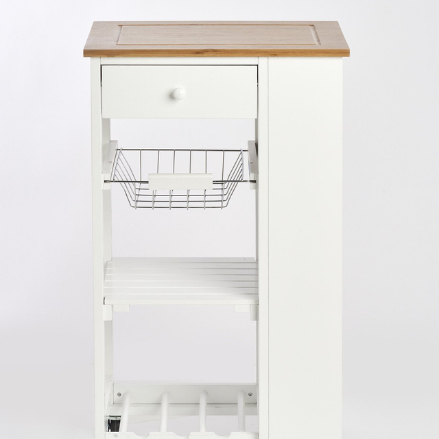 Cărucior de bucătărie cu blat din bambus, 50 x 37 x 86,5 cm, ZELLER