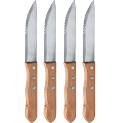 Cuțite pentru friptură cu mâner din lemn, 4 buc.