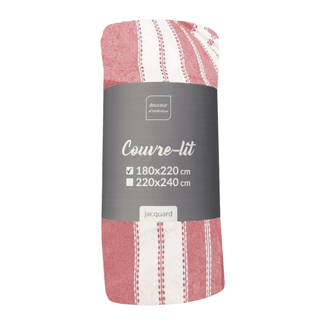 Cuvertura de pat in dungi jacquard ABBY, 180 x 220 cm