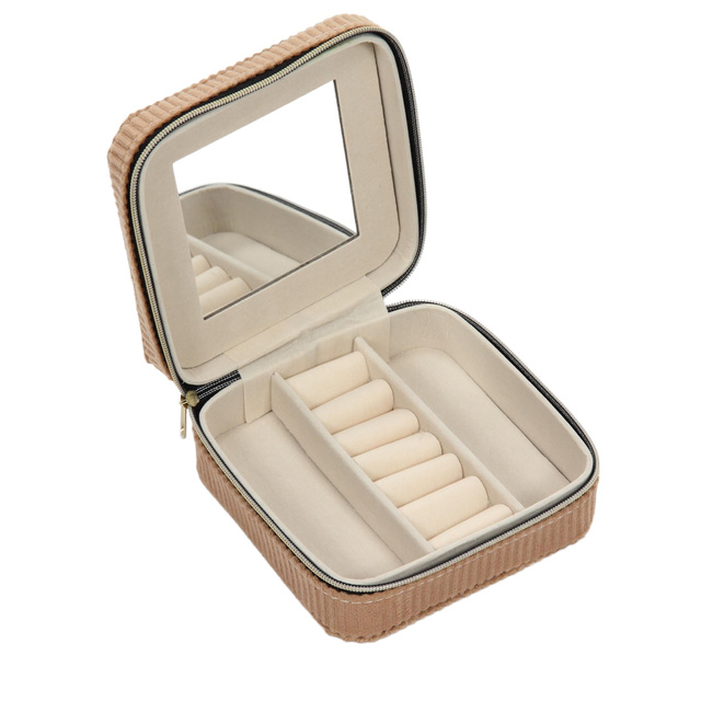 Cutie pentru bijuterii, catifea, 12 x 12 x 5 cm