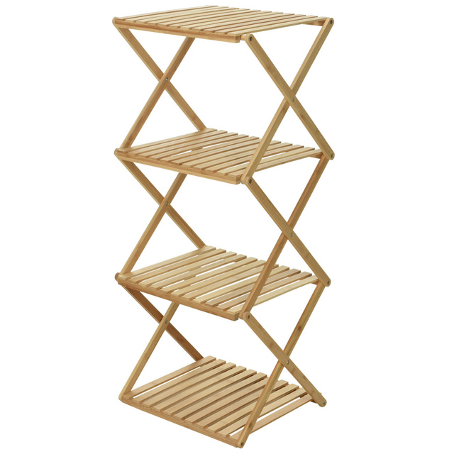 Raft din bambus pentru baie, 4 nivele, 40 x 45 x 75 cm