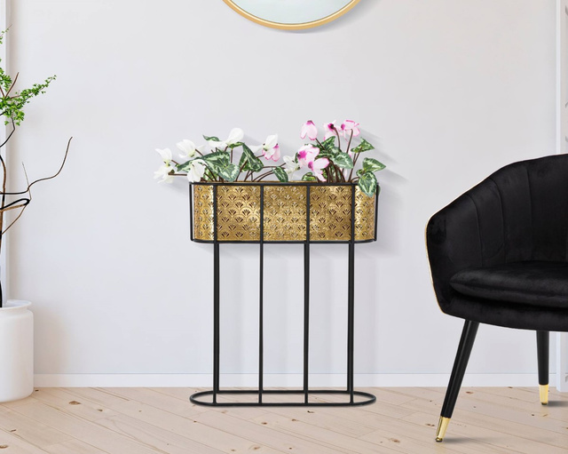 Suport pentru ghiveci, dantela metalica, inaltime 70 cm