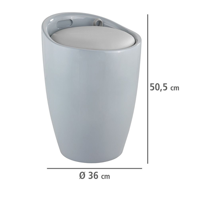 Pufa CANDY GREY - coș de rufe, 2 în 1, WENKO, gri