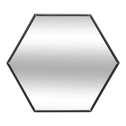 Suport tip oglinda pentru lumânări, hexagonal, Negru, Ø 20 cm