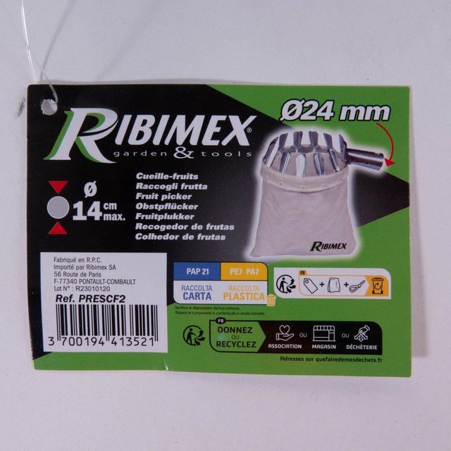 Culegator de fructe metalic cu sac de bumbac RIBIMEX