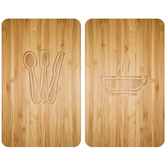 Plăci de protecție din sticlă LUNCH pentru aragaz – 2 bucăți, WENKO, prânz