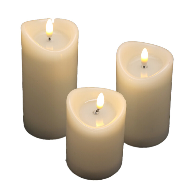 Lumânări decorative LED Ø 7 cm, 3 buc.