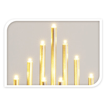 Sfeșnic LED decorativ argintiu, 33 de lumânări