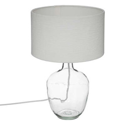 Lampa de masa cu baza din sticla transparenta, 43,5 cm
