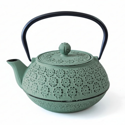 Ceainic din fontă cu infuzor KUMO, 1000 ml, verde deschis cu negru