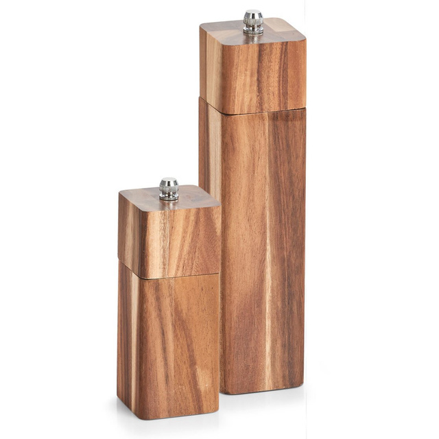 Rasnita manuala pentru sare si piper, 13 x 5 cm, lemn de salcam, ZELLER