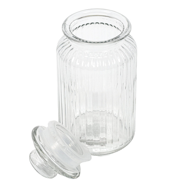 Borcan cu nervuri cu capac etanș, 1000 ml