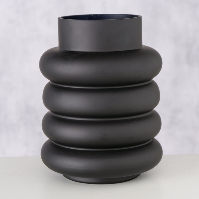 Vaza din sticla  Ribbo, negru