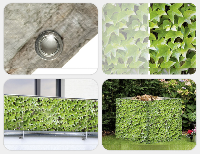 Husa de balcon cu model iedera, 5 m x 85 cm