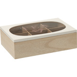 Cutie de ceai cu capac din sticlă ZEN, 24 x 16,5 x 7 cm