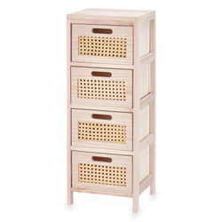 Comoda cu 4 sertare, impletitura vieneza, 25 x 27 x 73 cm