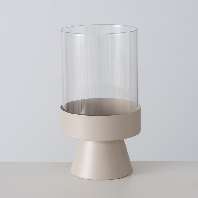 Sfeșnice din sticlă Pallas, picior metalic, 2 buc