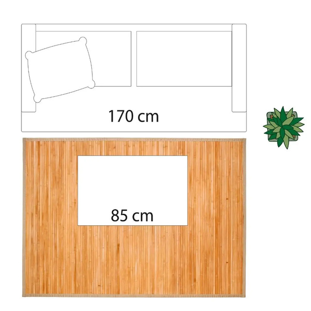 Covoraș de baie, bambus, 120 x 170 cm