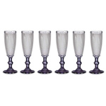 Set 6 pahare pentru sampanie cu model, 185 ml